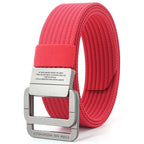 Unisex Canvas Riem met Dubbele Ring Gesp