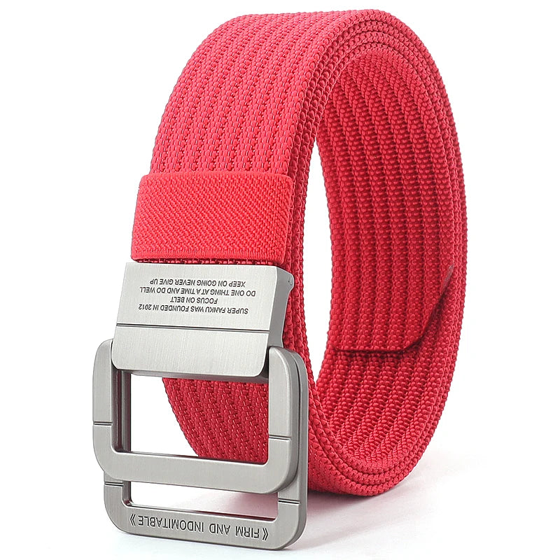 Unisex Canvas Riem met Dubbele Ring Gesp