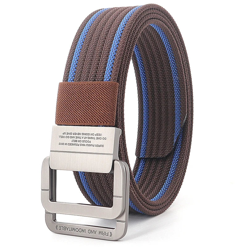 Unisex Canvas Riem met Dubbele Ring Gesp