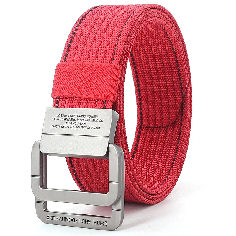 Unisex Canvas Riem met Dubbele Ring Gesp