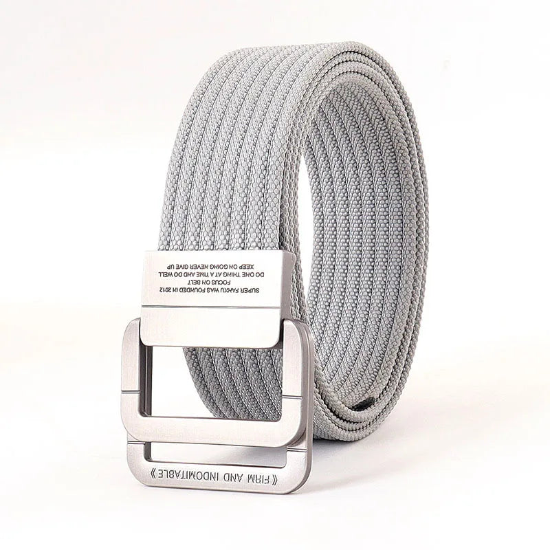 Unisex Canvas Riem met Dubbele Ring Gesp