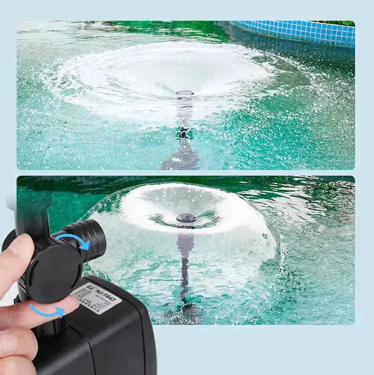 Fonteinpomp met Regelbare Waterstroom en Sproeikoppen voor de Vijver