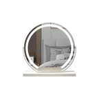 Make-upspiegel met Dimbare LED-Verlichting en Ronde Vorm op Voet