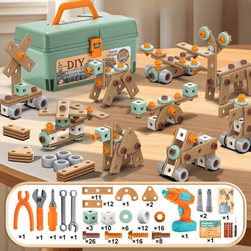 Educatief BuildMaster Gereedschapsset voor Kinderen met 100+ Onderdelen en Creatieve Bouwmogelijkheden
