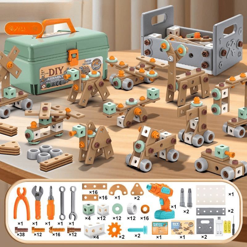Educatief BuildMaster Gereedschapsset voor Kinderen met 100+ Onderdelen en Creatieve Bouwmogelijkheden