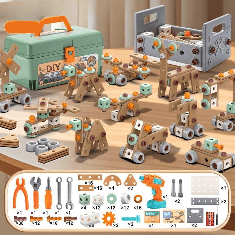 Educatief BuildMaster Gereedschapsset voor Kinderen met 100+ Onderdelen en Creatieve Bouwmogelijkheden