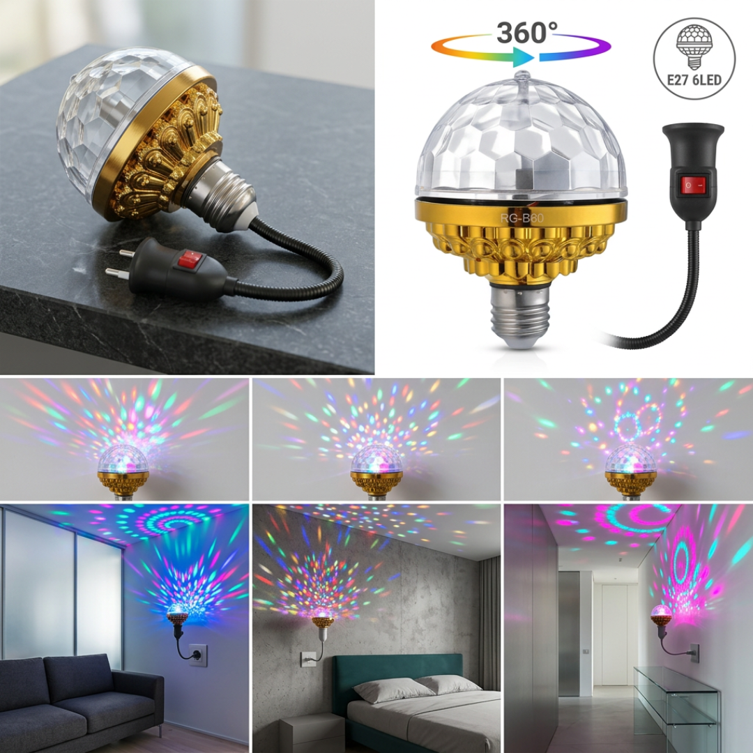 Verstelbare Disco Lamp Met RGB LED Effecten Voor Feestelijke Verlichting