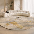 Rond Vloerkleed met Zachte Pluche Structuur en Comfortabele Dikke Textuur