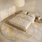Rond Vloerkleed met Zachte Pluche Structuur en Comfortabele Dikke Textuur
