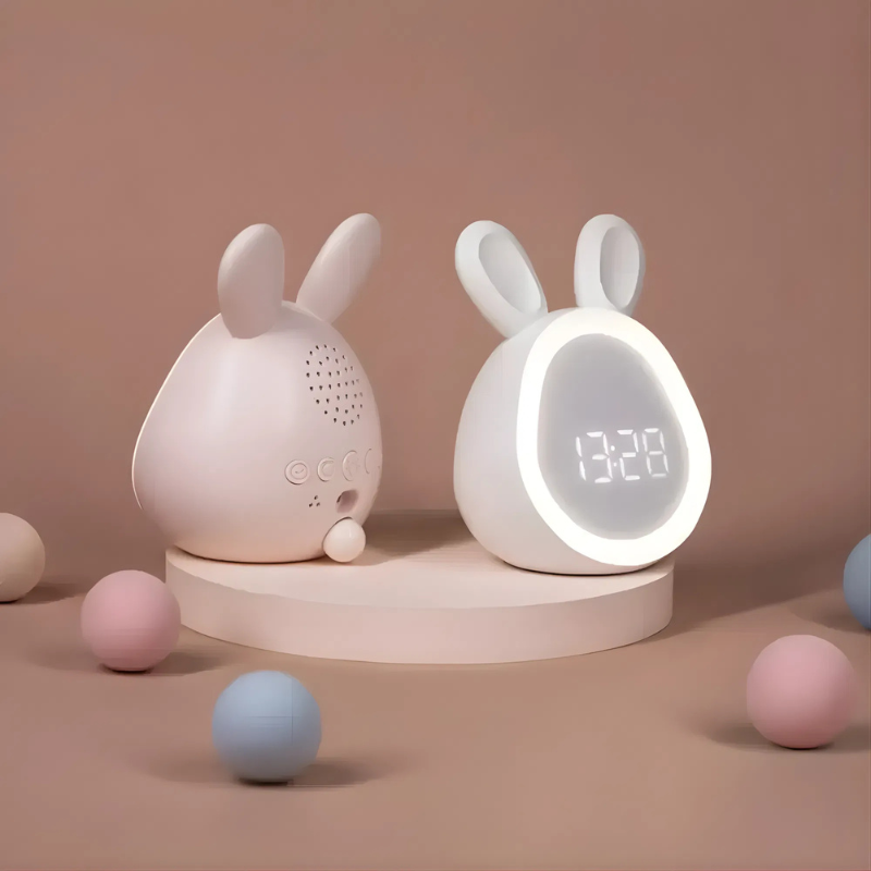 Digitale Kinderwekker met Konijnenoren en Nachtlamp voor Slaapkamer
