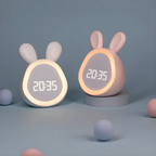 Digitale Kinderwekker met Konijnenoren en Nachtlamp voor Slaapkamer