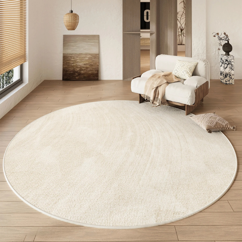 Rond Vloerkleed met Zachte Structuur en Comfortabele Moderne Sfeerverlichting