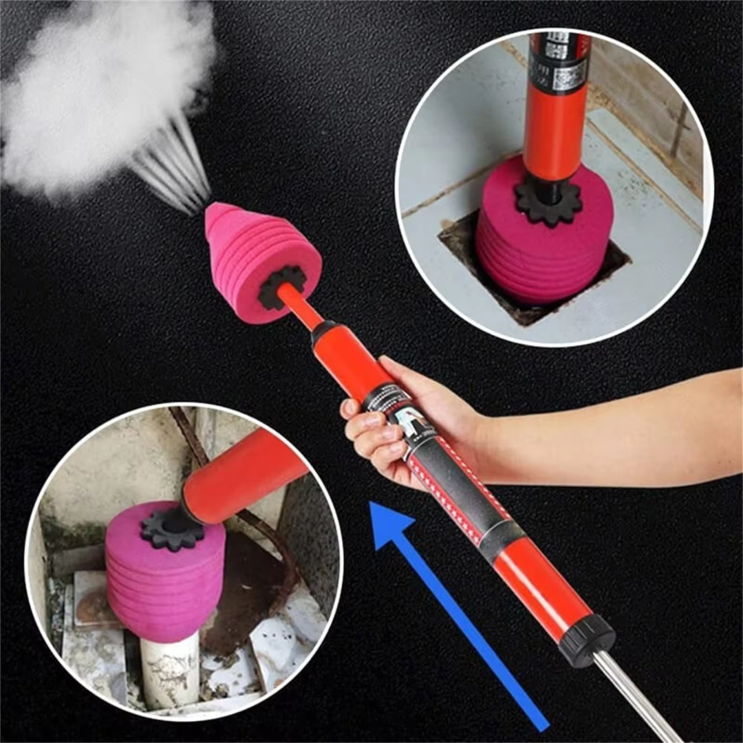 Hogedruk Ontstopper met Pneumatische Luchtstoot en Ergonomische Handgreep