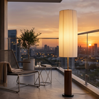 Minimalistische Vloerlamp met Stoffen Kap en Zachte Rustgevende LED‑Sfeerverlichting