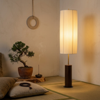 Minimalistische Vloerlamp met Stoffen Kap en Zachte Rustgevende LED‑Sfeerverlichting