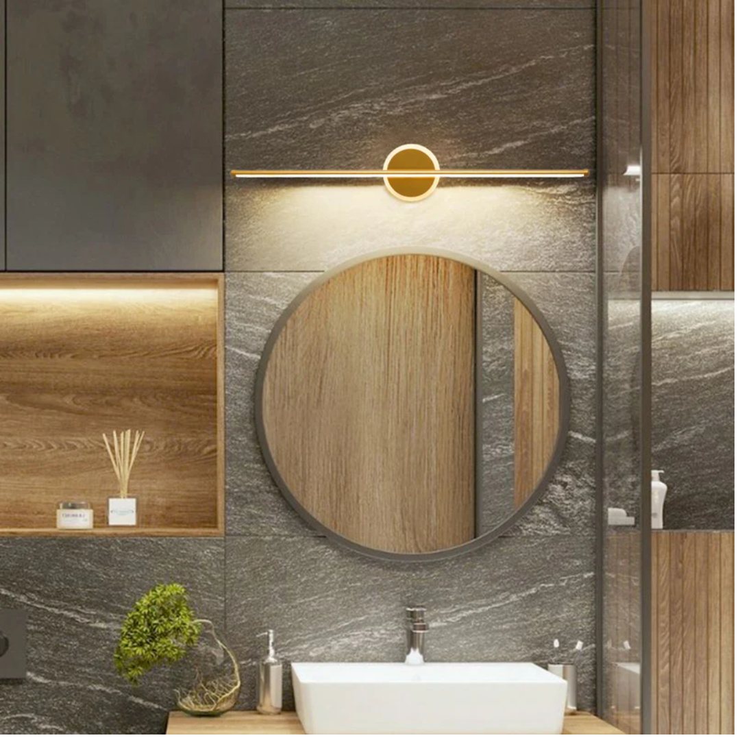 LED-Wandlamp met Slanke Lichtbalk en Geometrische Wandplaat