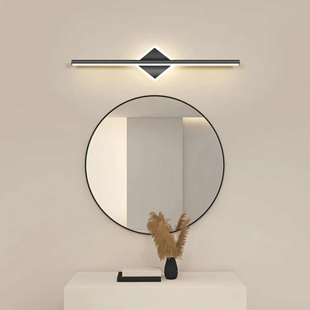 LED-Wandlamp met Slanke Lichtbalk en Geometrische Wandplaat