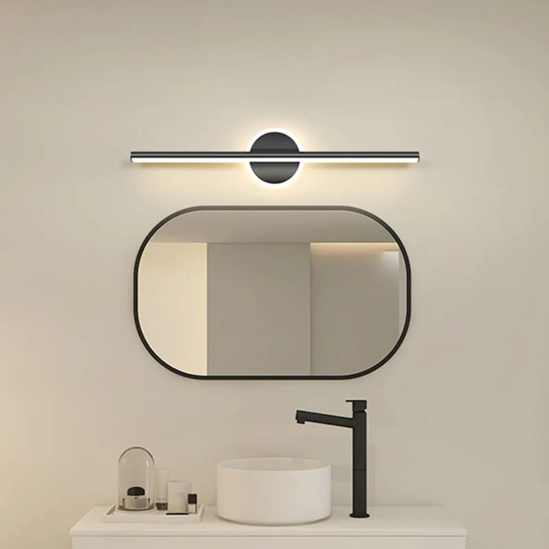 LED-Wandlamp met Slanke Lichtbalk en Geometrische Wandplaat