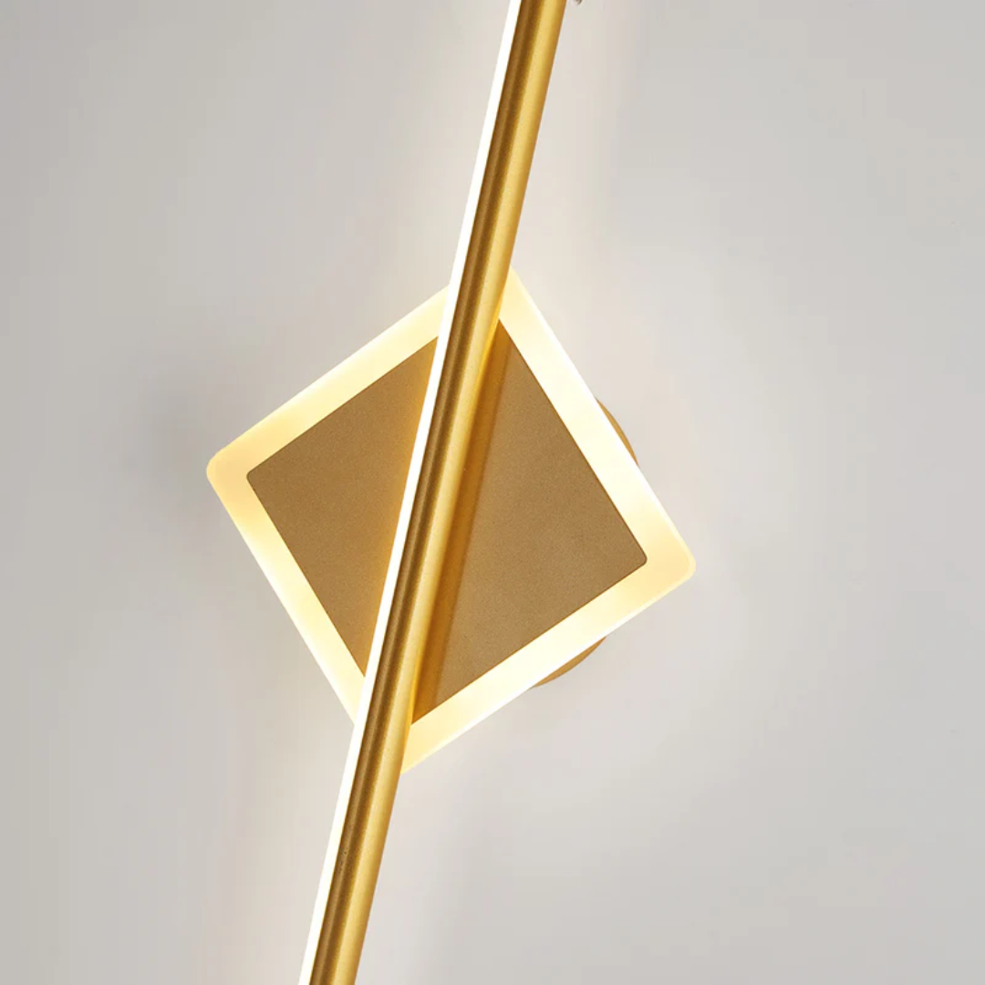 LED-Wandlamp met Slanke Lichtbalk en Geometrische Wandplaat