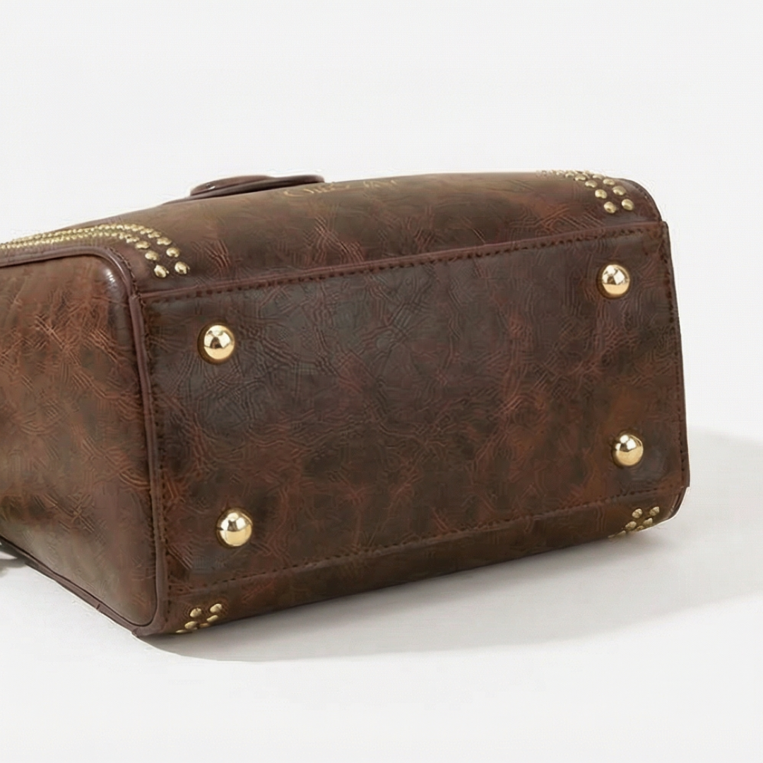 Vintage Crossbody Tas Met Geweven Schouderband En Slimme Opbergvakken