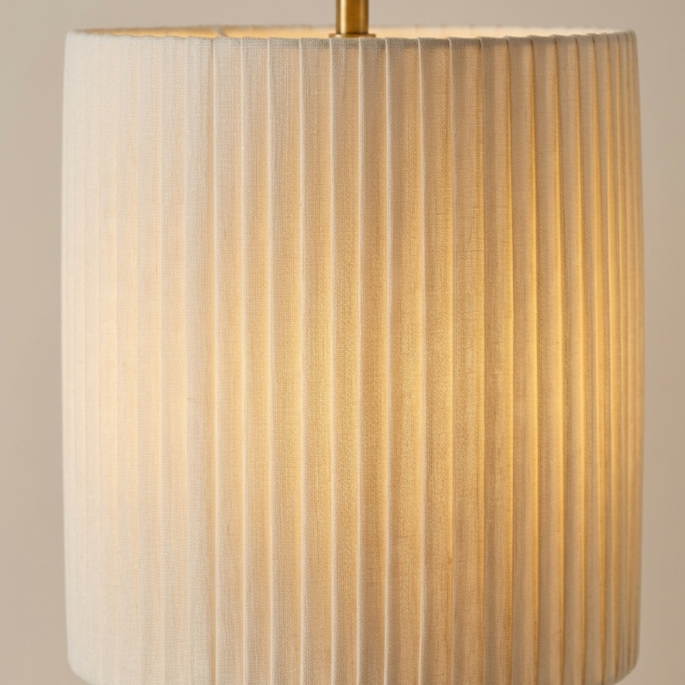 Minimalistische Vloerlamp met Stoffen Kap en Zachte Rustgevende LED‑Sfeerverlichting