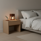 Houten Tafellamp met Warme LED‑Sfeerverlichting en Waxverwarmer