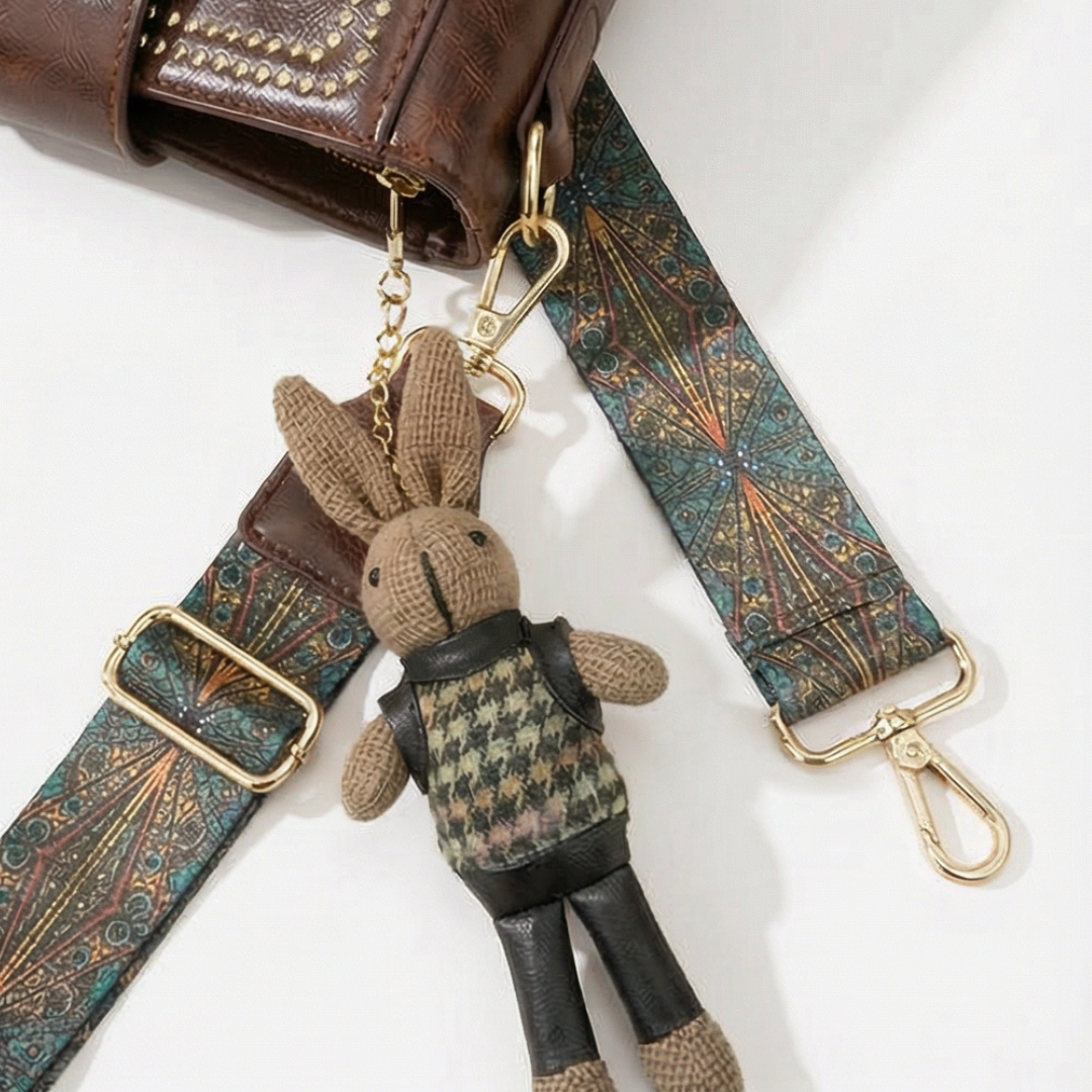 Vintage Crossbody Tas Met Geweven Schouderband En Slimme Opbergvakken