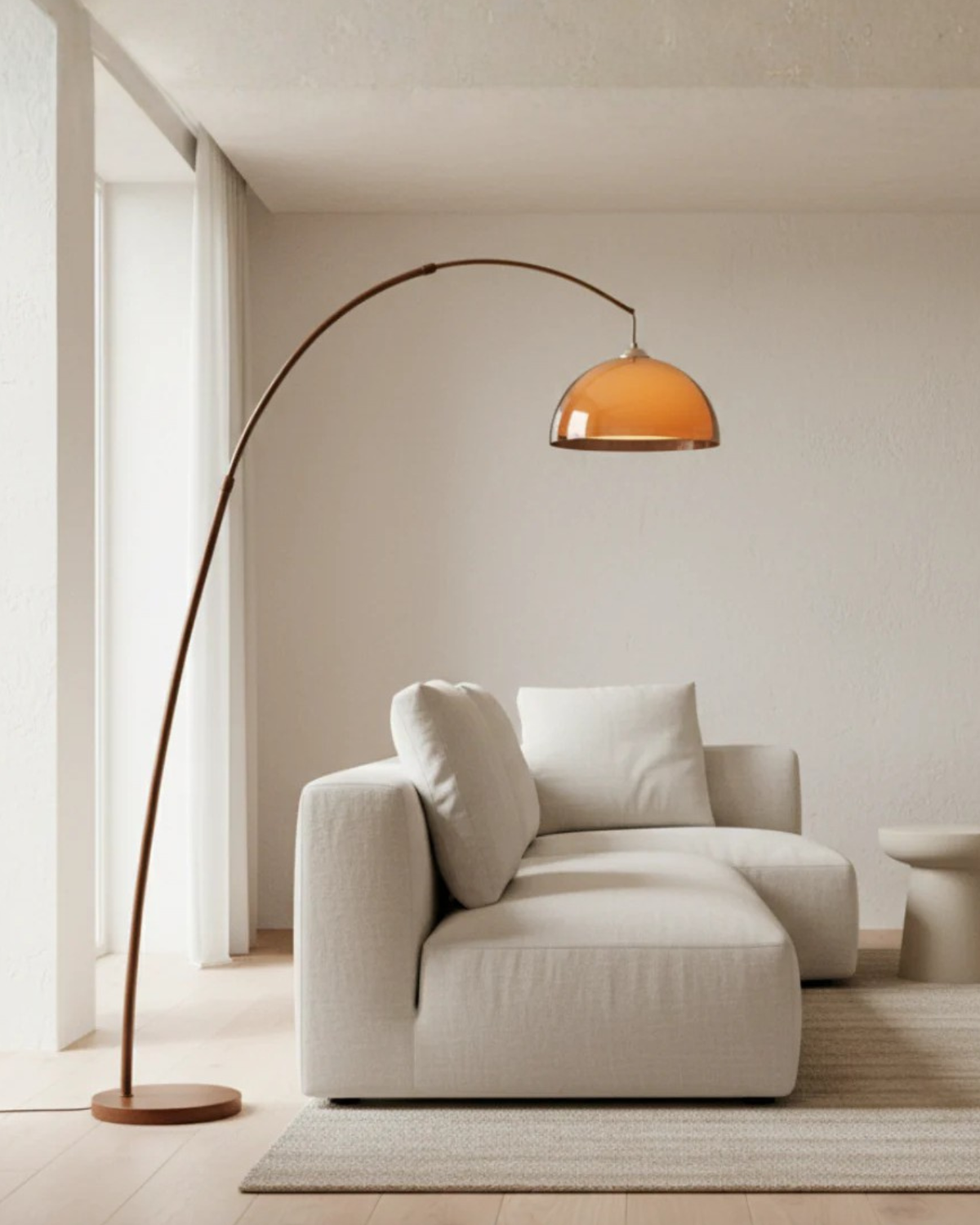 Boogvloerlamp met Elegante Boogarm en Zachte Ruimteverlichting