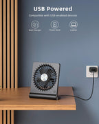 Compacte USB Tafelventilator met 3 Snelheden voor Bureau en Thuis