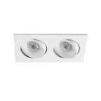Inbouwlamp met Verstelbare Dubbele Lichtkop en Minimalistische Witte Afwerking