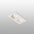 Inbouwlamp met Verstelbare Dubbele Lichtkop en Minimalistische Witte Afwerking