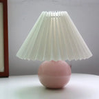Vintage Tafellamp met Geplooide Stoffen Lampenkap