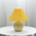 Vintage Tafellamp met Geplooide Stoffen Lampenkap