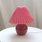 Vintage Tafellamp met Geplooide Stoffen Lampenkap