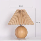 Vintage Tafellamp met Geplooide Stoffen Lampenkap