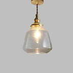 Vintage Hanglamp Met Gekraakt Glas En Warme Lichtuitstraling
