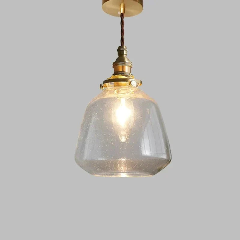Vintage Hanglamp Met Gekraakt Glas En Warme Lichtuitstraling