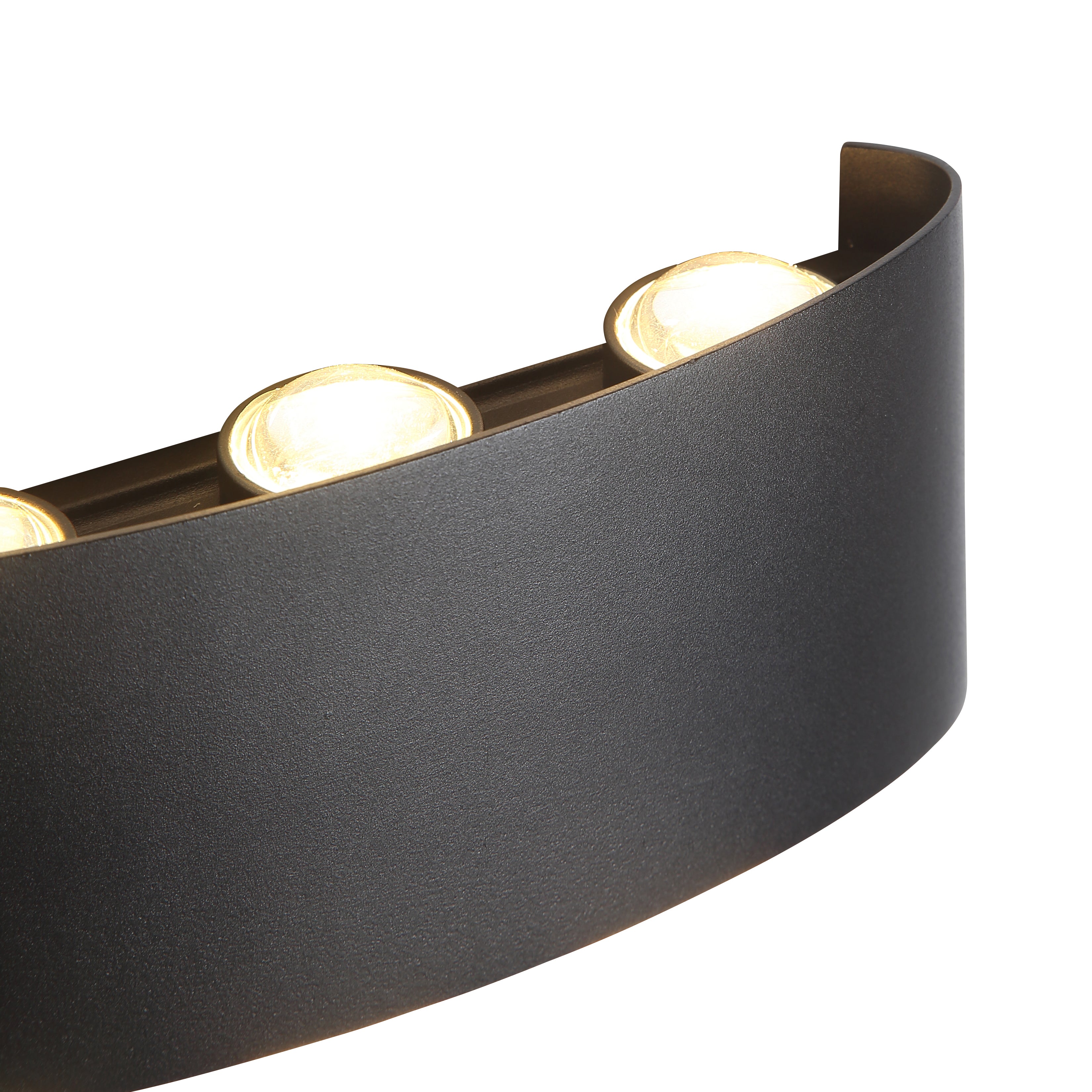 Wandlamp met gebogen rechthoekige behuizing ontwerp