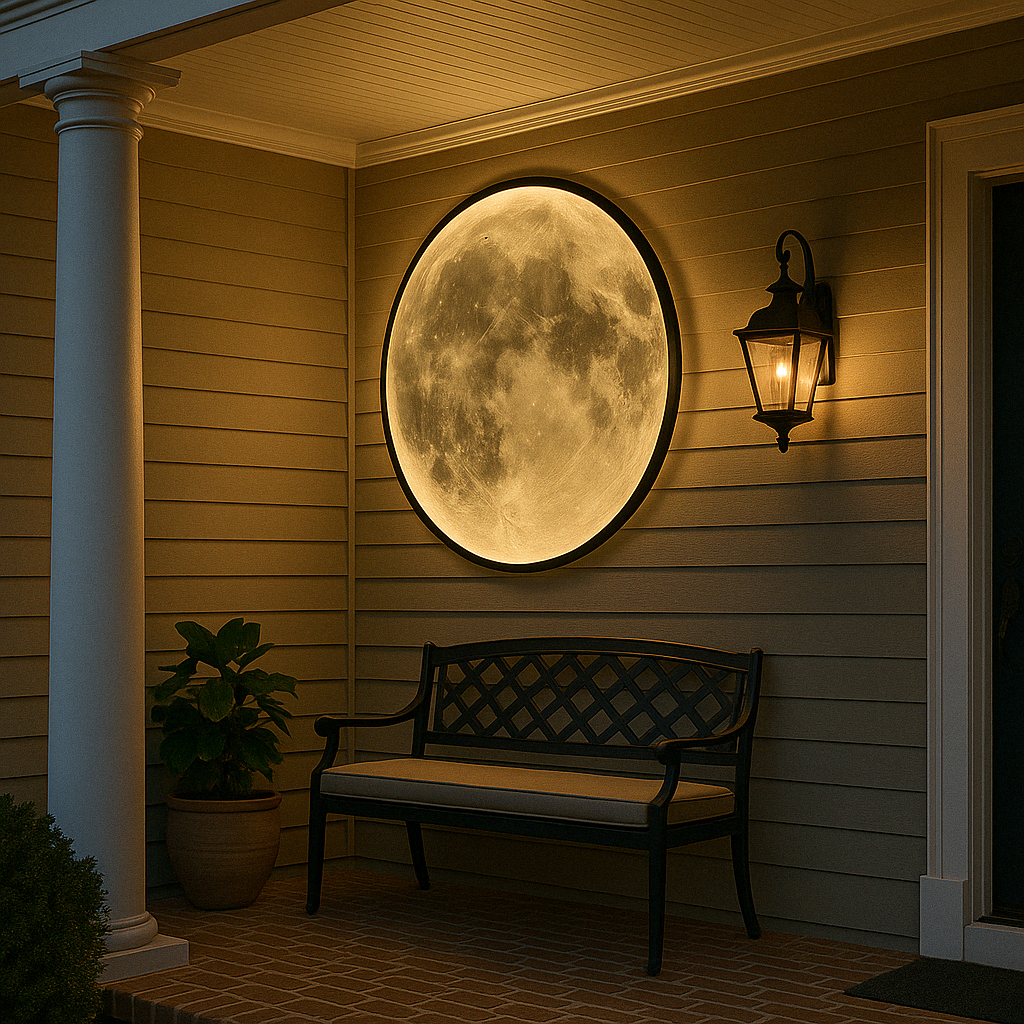 Wandlamp met ronde voorzijde en geïntegreerde lichtbron