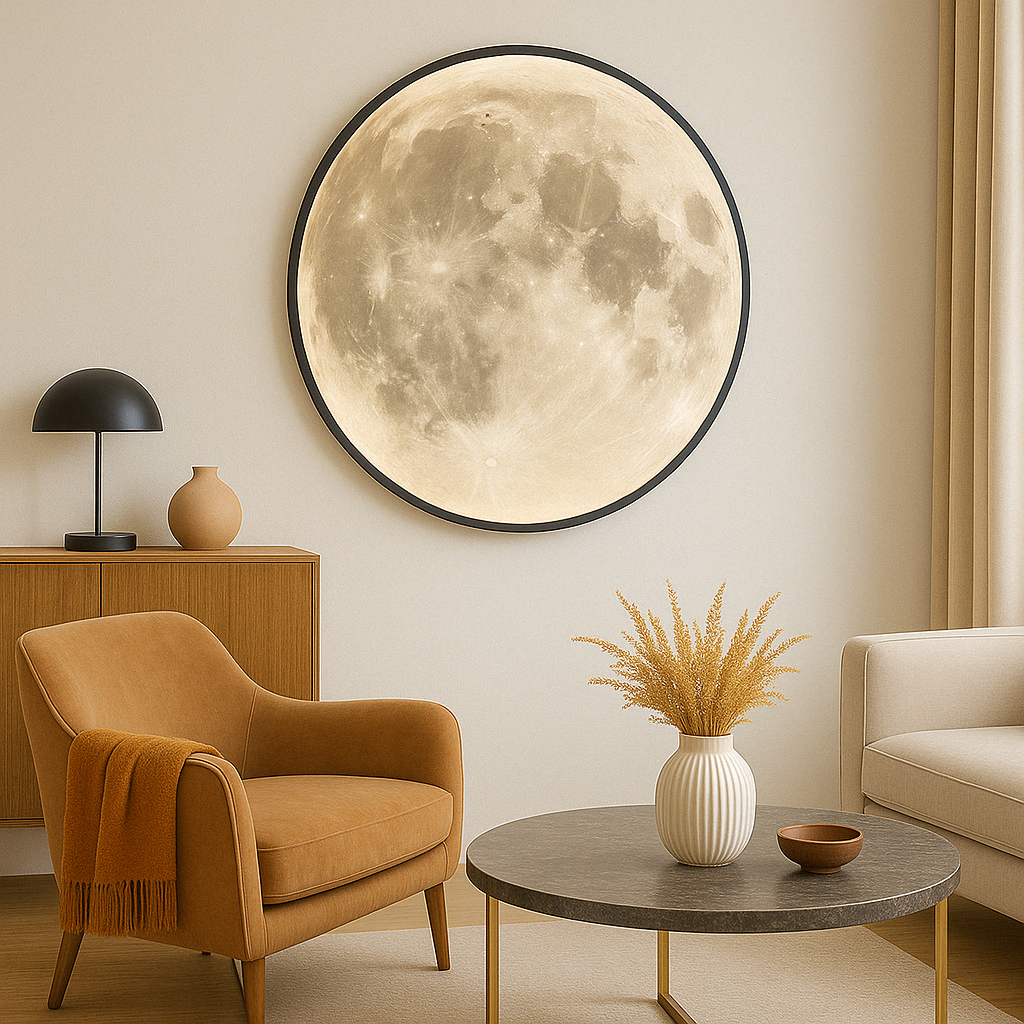 Wandlamp met ronde voorzijde en geïntegreerde lichtbron