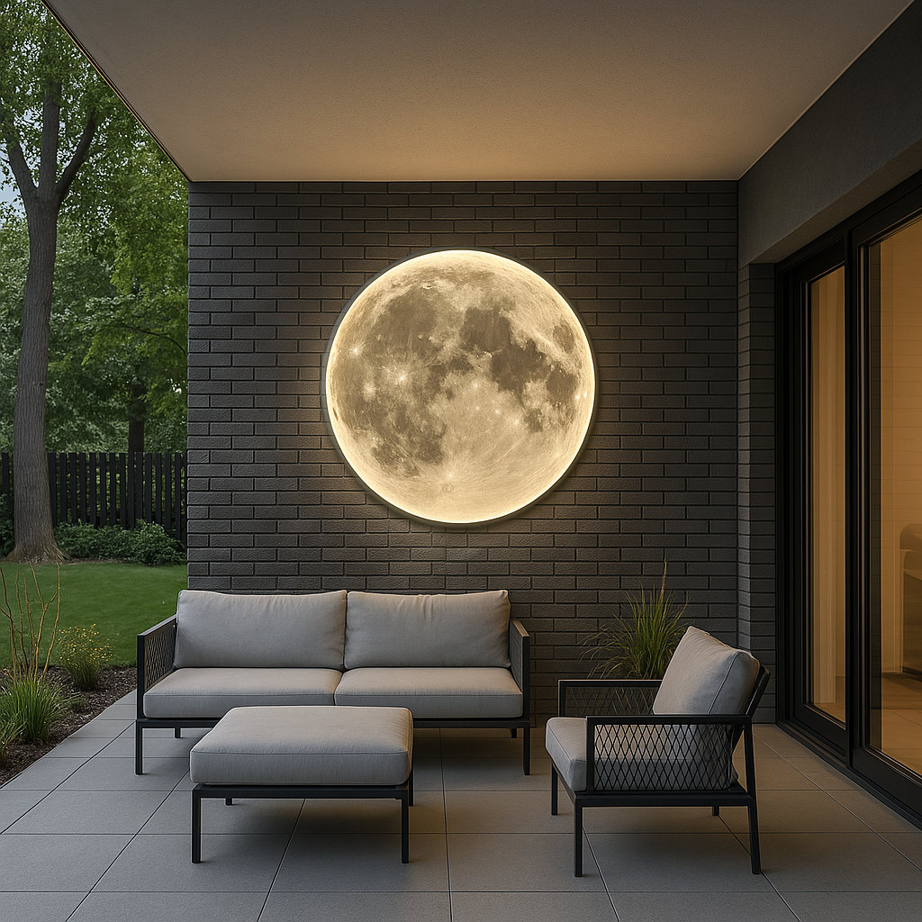 Wandlamp met ronde voorzijde en geïntegreerde lichtbron