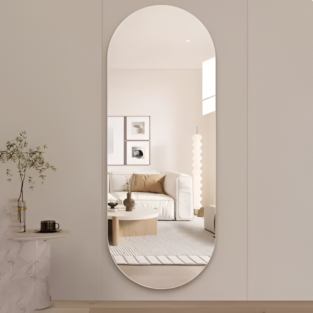 Ovale Wandspiegel Met Art Deco Ontwerp Voor Een Stijlvolle Ruimtebeleving