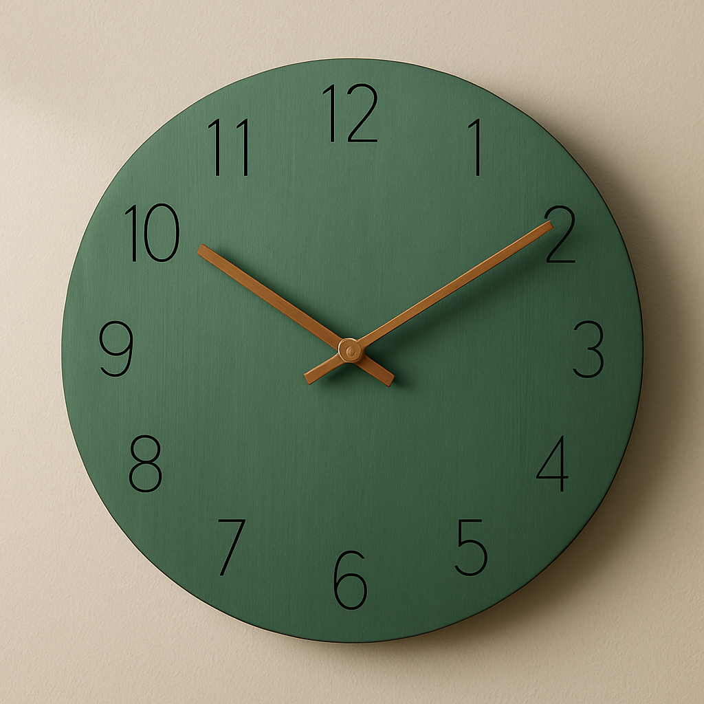 Houten Wandklok met Stil Mechanisme en Minimalistische Vormgeving
