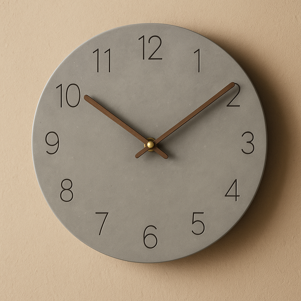 Houten Wandklok met Stil Mechanisme en Minimalistische Vormgeving