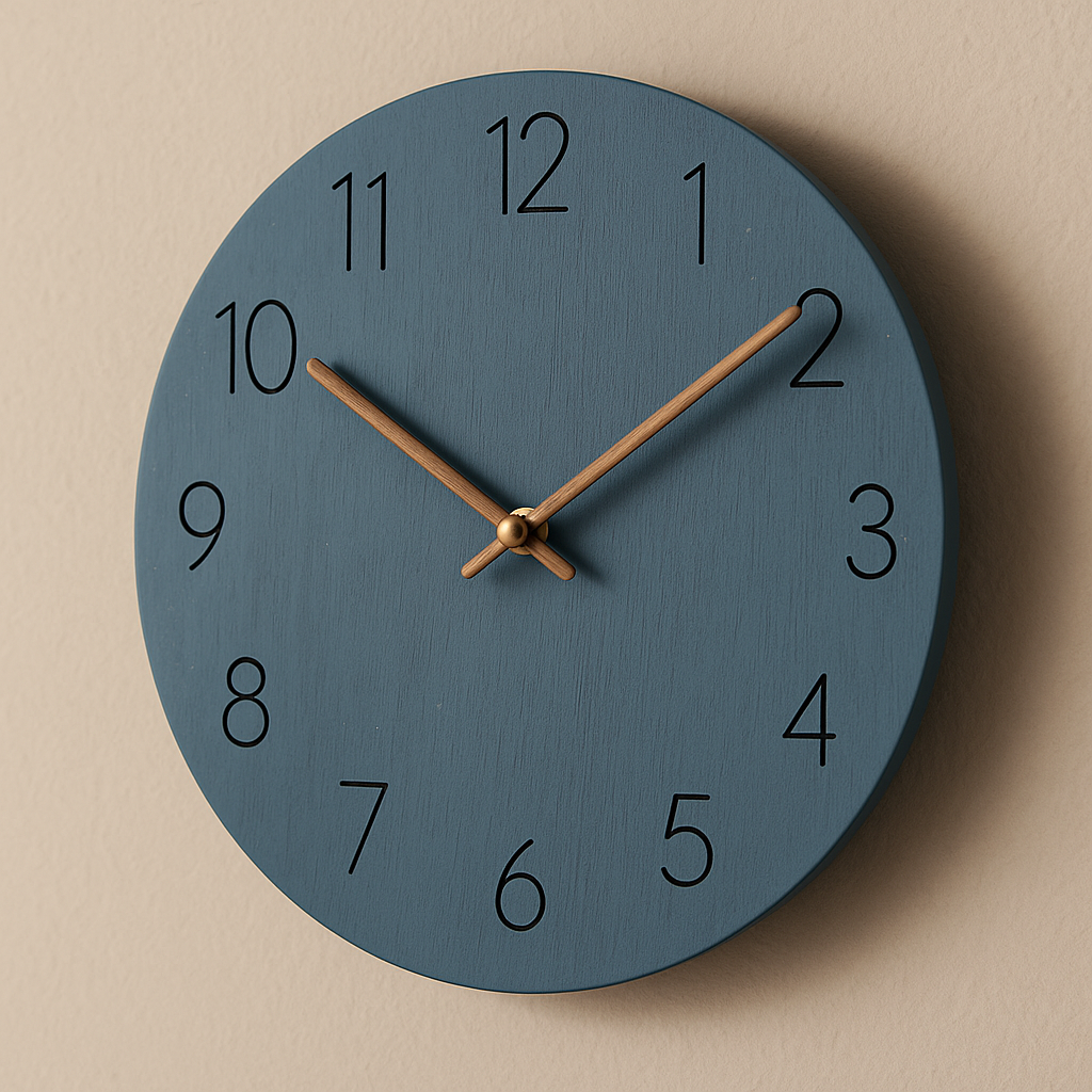 Houten Wandklok met Stil Mechanisme en Minimalistische Vormgeving