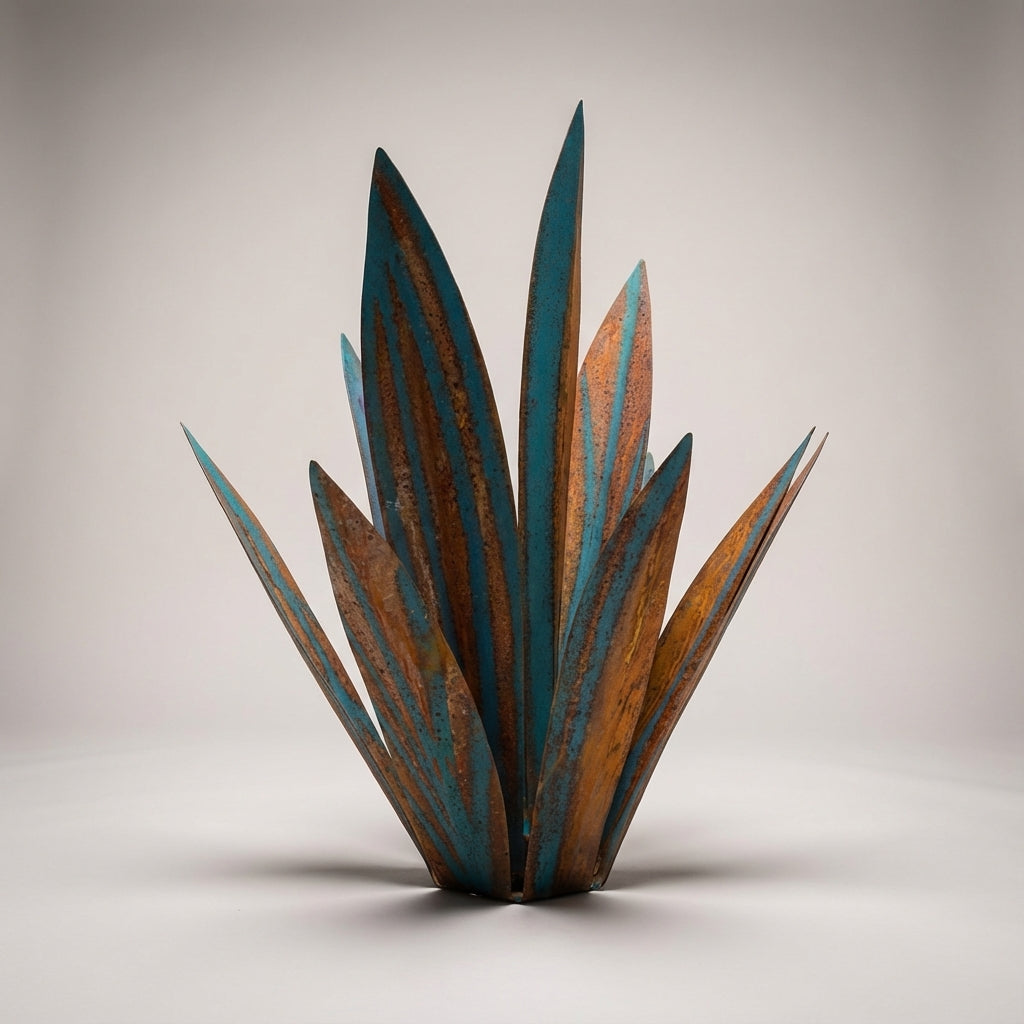 Metalen Agave‑Ornament met Solar Verlichting voor Sfeervolle Buitenaccenten