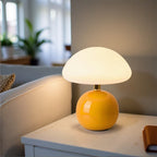 Dimbare Paddenstoellamp van Keramiek en Glas voor Sfeerverlichting