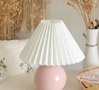 Vintage Tafellamp met Geplooide Stoffen Lampenkap