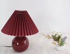 Vintage Tafellamp met Geplooide Stoffen Lampenkap