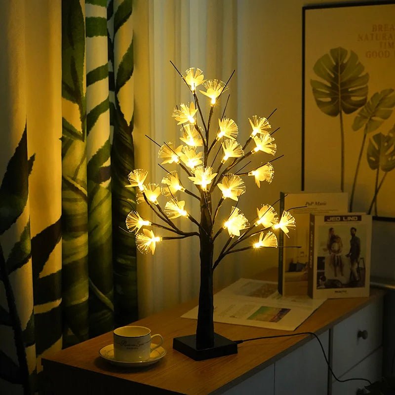 Decoratieve Bloemenboom met Warm LED-Licht voor Sfeervolle Interieurs